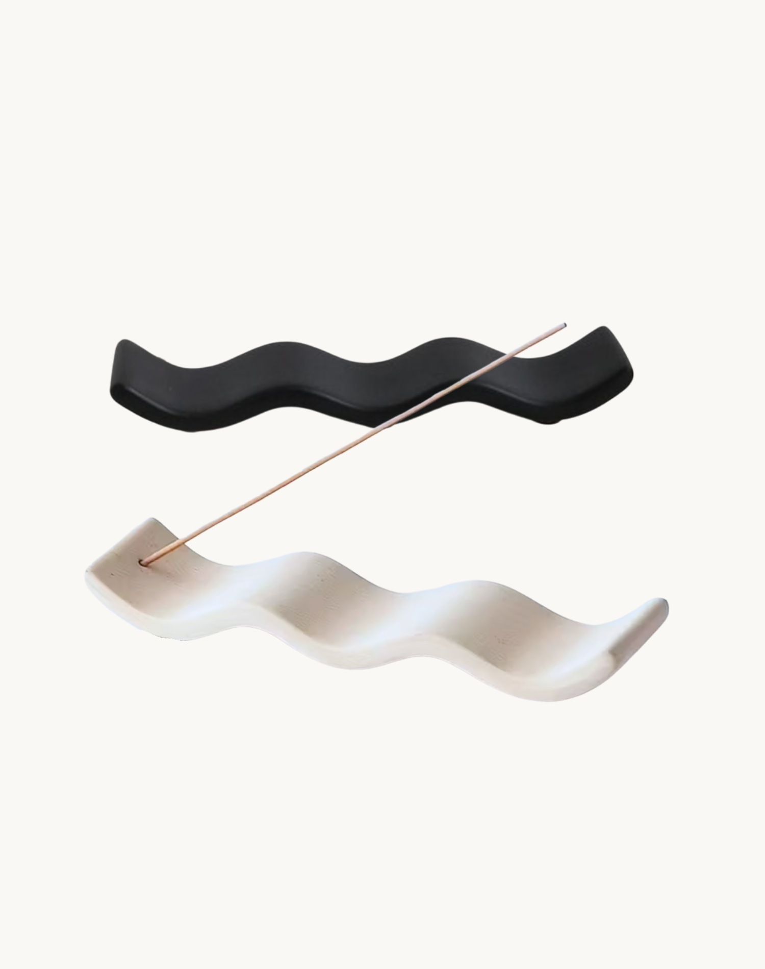 Home and Decor Minimalistic Ripple Incense Stick Holder White and Black Front