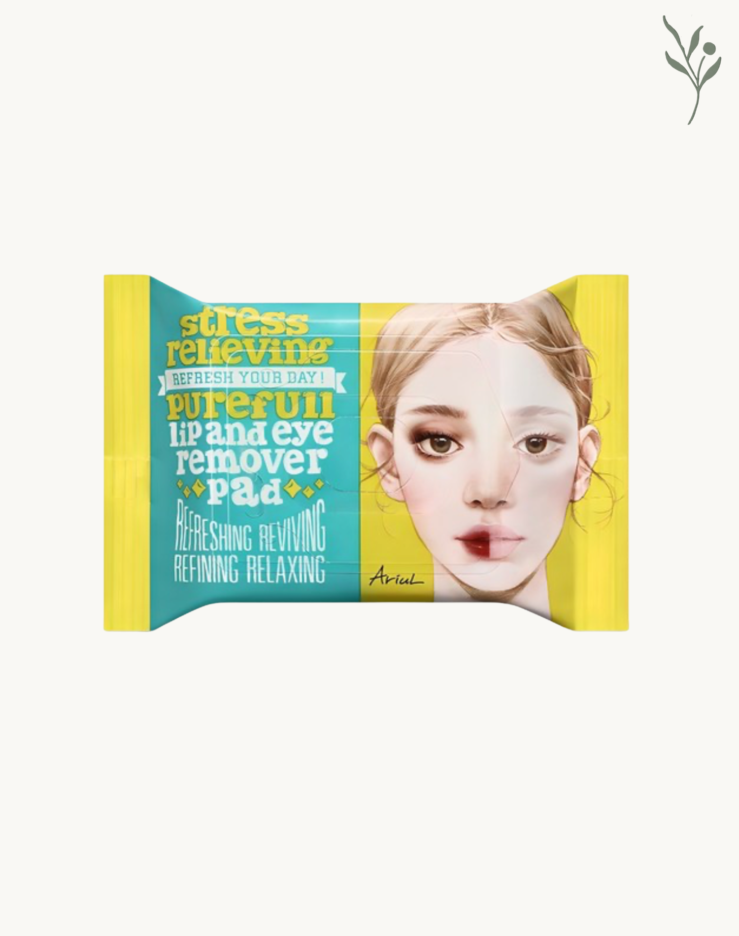 Korean Skincare Ariul Stress Relieving Purefull Lip and Eye Makeup Remover Pad Front