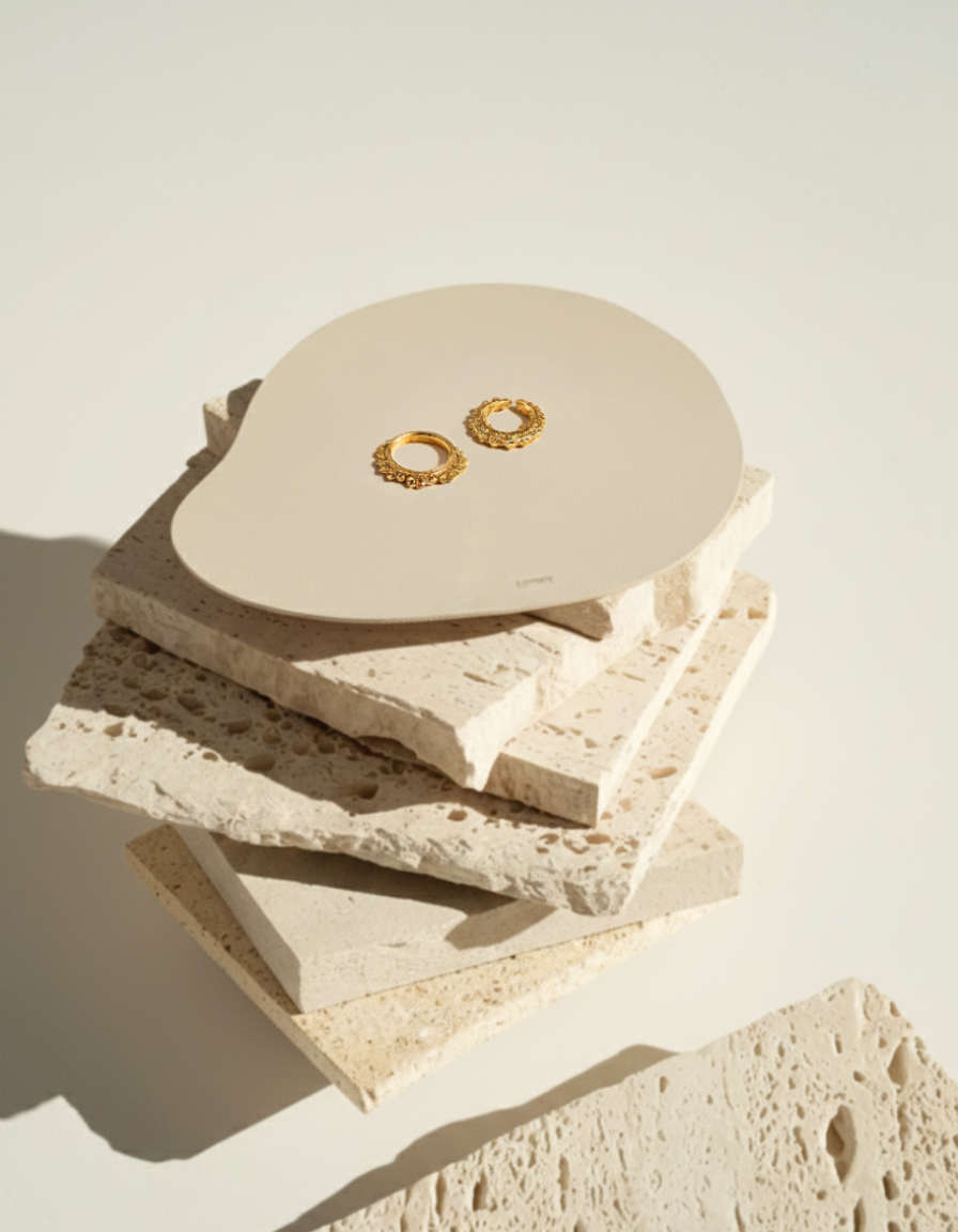 Korean Stationary Soymix Pebble Leather Mouse Pad Beige Product Photo