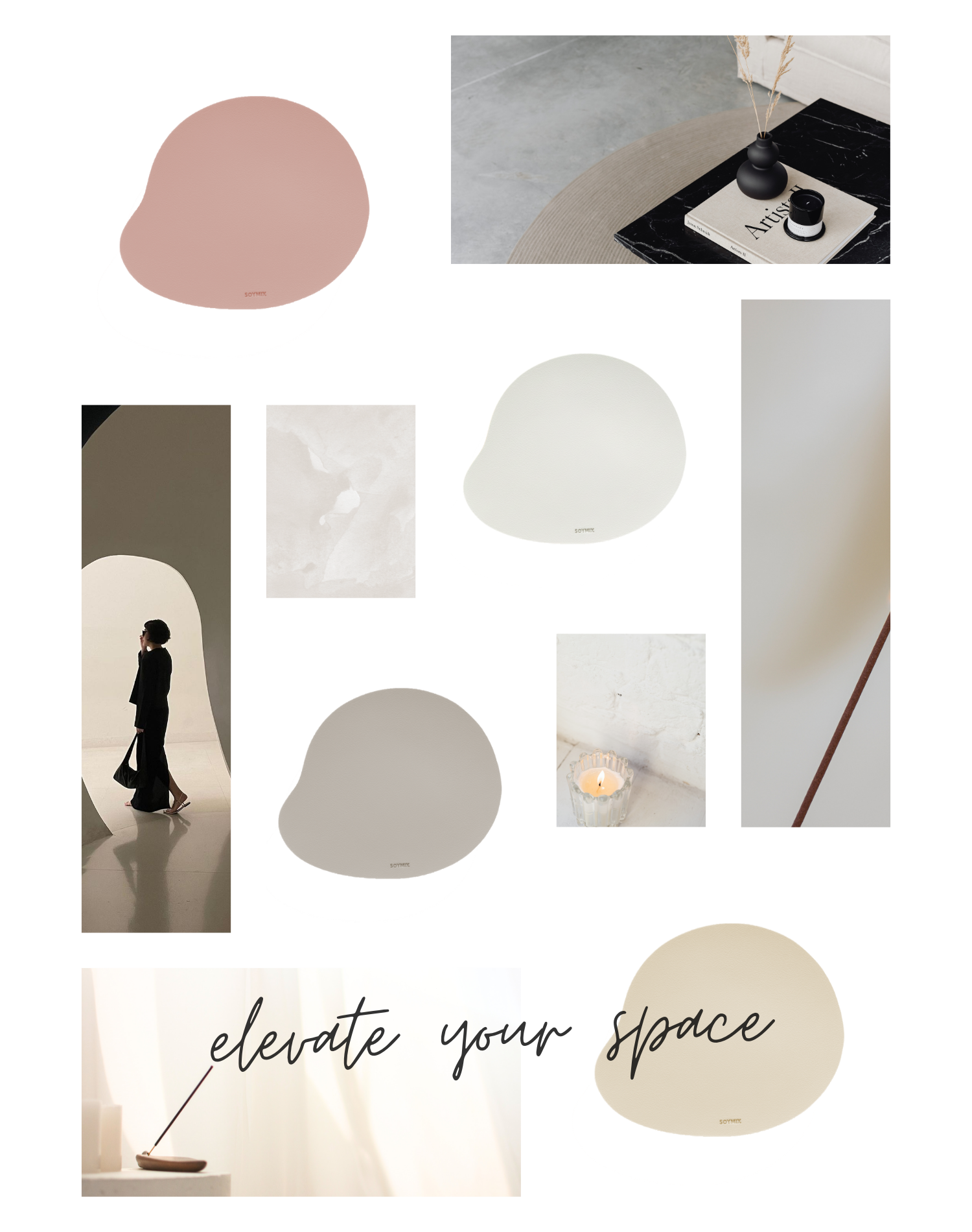 Korean Stationary Soymix Pebble Leather Mouse Pad Product Collage