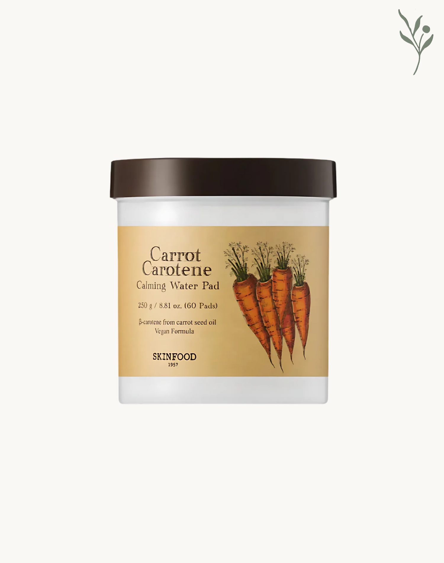 Korean Skincare Skinfood Carrot carotene Calming Water Toner Pad Front